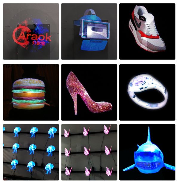 Hologram Screen-3D Hologram Projector Display Led Fan 3D animated Advertising hologram Led fan 42cm SD card play 16G