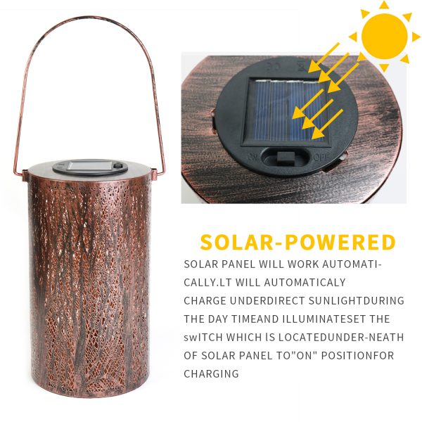 Vintage Chandelier Trunk Shade LED Solar Garden Light