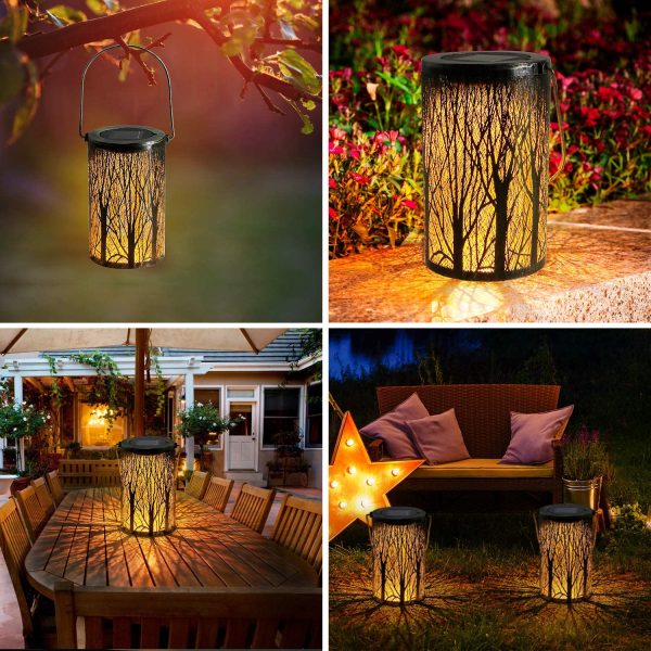 Vintage Chandelier Trunk Shade LED Solar Garden Light