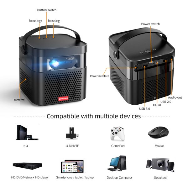 Mobile Portable Projector-Pro Full HD 1080P Android WIFI Projector