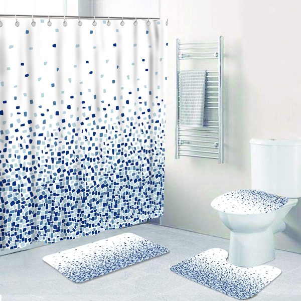 Bathroom Mat Set with Shower Curtain Set