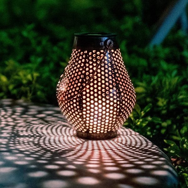 Blank Metal Body Solar Garden Light-Hanging Table Lantern Light