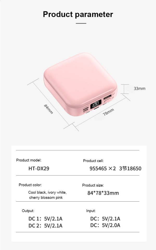 Small Portable Charger- Powerbank 10000 mAh