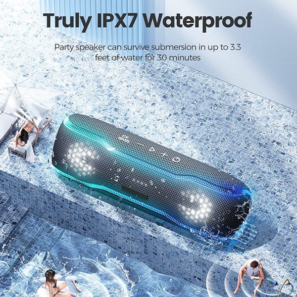 Portable Wireless Speaker-Waterproof 25W Super Bass 24H Playtime
