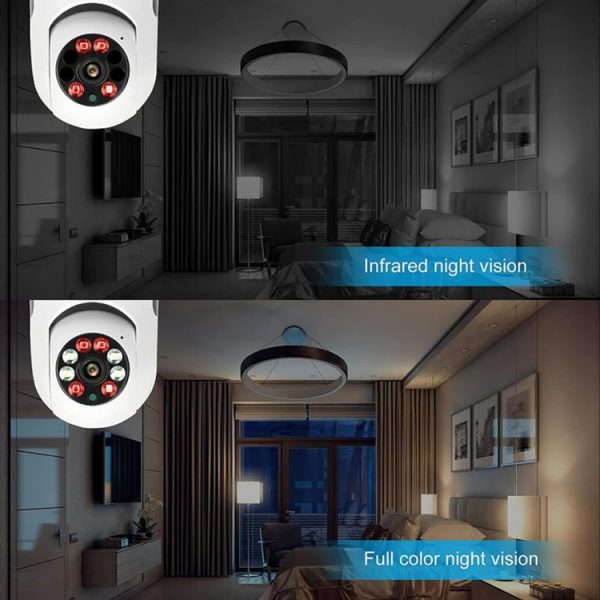 Wireless Cam-4X Zoom Security CCTV Bulb Camera AI Human Auto Motion Tracking 1080P 2MP PTZ Wifi IP