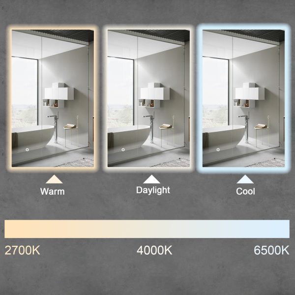 Copper Free Frameless Wall Mounted Lighted LED Bathroom Mirror
