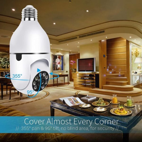 Wireless Cam-4X Zoom Security CCTV Bulb Camera AI Human Auto Motion Tracking 1080P 2MP PTZ Wifi IP