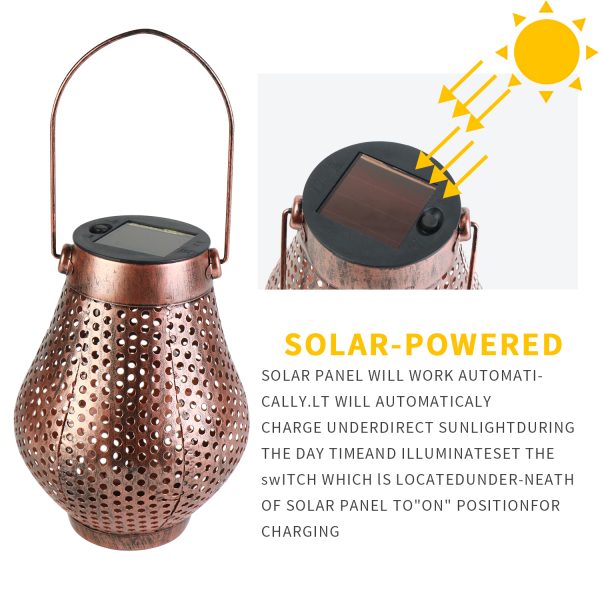 Blank Metal Body Solar Garden Light-Hanging Table Lantern Light