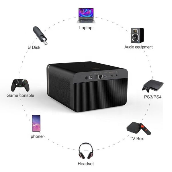 Projector 4K-Home Theater 2000ANSI Lumen TV Android 9.0 Wifi Smart 3D