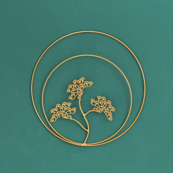 Custom Gold Luxury Leaves Wall Decoration Accesory