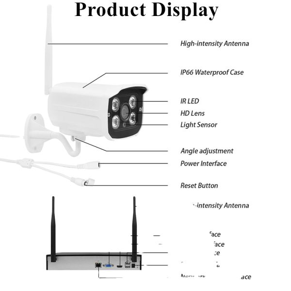 Smart Home Wireless Security Camera-4CH 1080P HD NVR  v380 IP camera