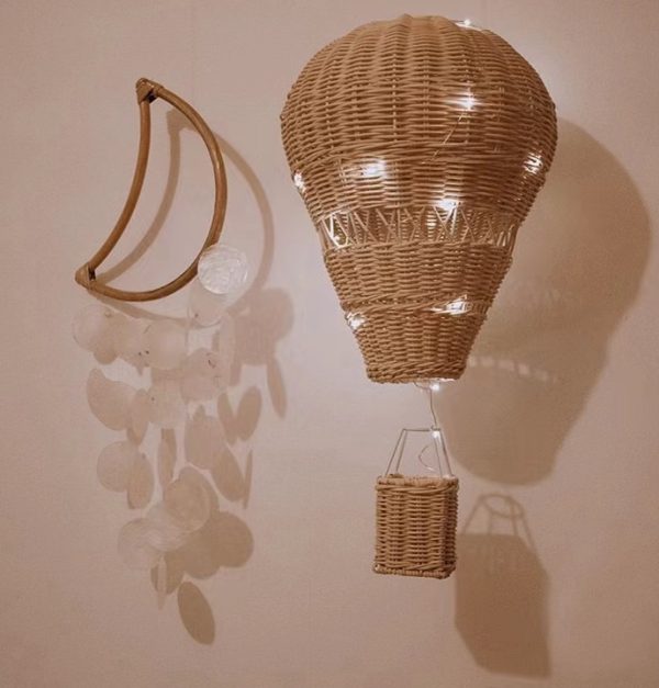 Rattan Hot Air Balloon Handmade Wall Decoration Accesory