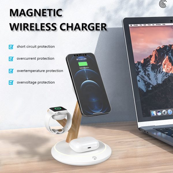 3 in 1 Dual 15W Quick Charge Portable Wireless Charger Type-C Type-S Micro-Usb