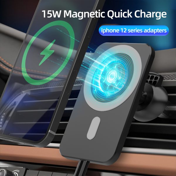 15W Car Magnetic Wireless Charger-Quick Charging Wireless Charger Car Phone Holder