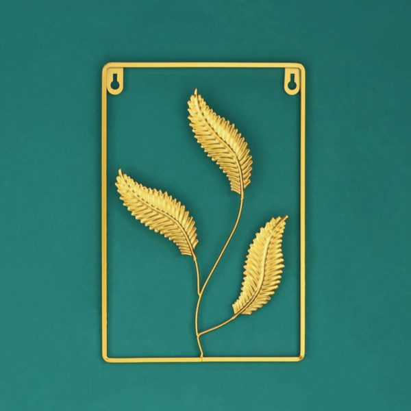 Modern Gold Rectangle Leaf Wall Decor Art Frame