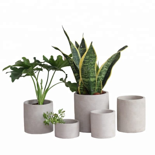 Round Cylinder Simple Nordic Cement Flower Pot