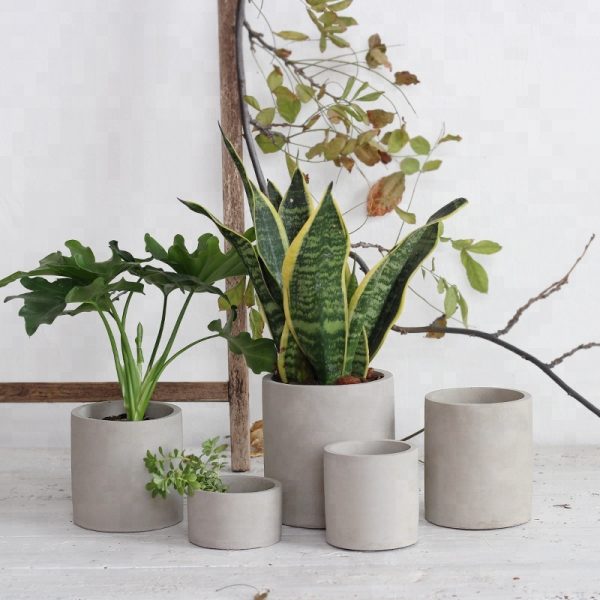 Round Cylinder Simple Nordic Cement Flower Pot