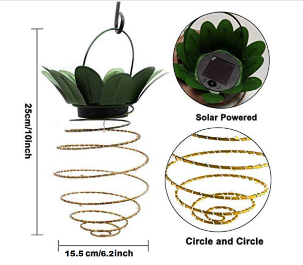 Solar Lights Outdoor Garden Metal Pineapple Design 30 LED Waterproof