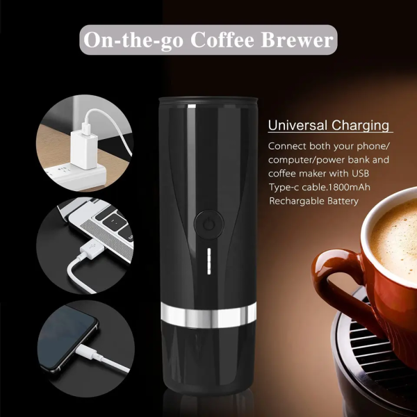 Portable Coffee Maker-15 bar 5v 2 in 1 Usb Rechargeable